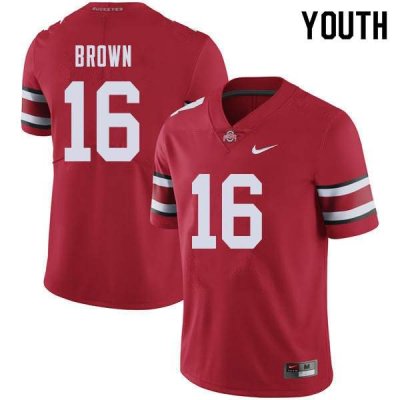 NCAA Ohio State Buckeyes Youth #16 Cameron Brown Red Nike Football College Jersey XOS0645WT